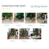Black and White Christmas Tree Skirt Chunky Knit Round Christmas Tree Skirt for Xmas Holiday Decoration (40 inches) view 4