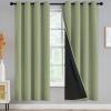 100% Blackout Curtains for Living Room, Thermal Insulated Blackout Curtains 72 inch Length Heat and Full Light Blocking Curtains Window Drapes for Bedroom with Black Backing, Sage, 2 Panels, W52 x L72 view 1
