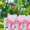 50 Pack Pink Chair Sashes, Gankar Pink Satin Chair Ribbons Ties for Wedding Party Birthday Gender Reveal Decoration, Romantic Chairs Bows view 2