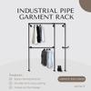 Anynice Industrial Pipe Clothing Rack, Heavy Duty Wall Mounted Clothes Rack, Retail Display Hanging Garment Rod for Laundry Rooms, Closet Storage, 14.6x62.5x82.7 Inches, Model AF01 view 2