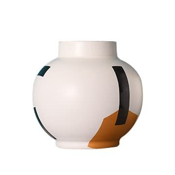 Ceramic Joe Geometry Hand-Painted Modern Style Ceramic Vase Handmade Home Living Room Dining Room Bedroom Art Ornaments Flower Arrangement Container (Medium 9in)