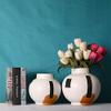 Ceramic Joe Geometry Hand-Painted Modern Style Ceramic Vase Handmade Home Living Room Dining Room Bedroom Art Ornaments Flower Arrangement Container (Medium 9in) view 3