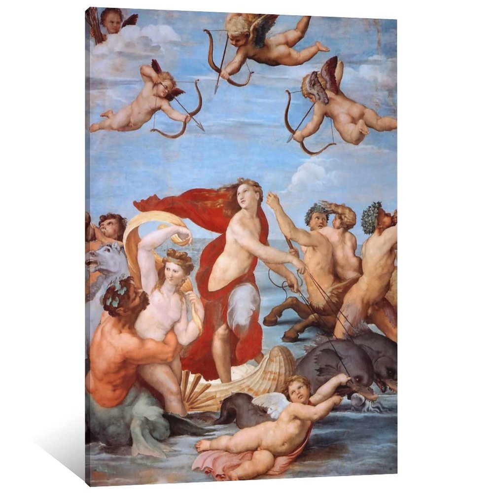 50 Most Famous Paintings - The Triumph of Galatea by Raphael Canvas Art Poster and Wall Art Picture Print Modern Family Bedroom Decor Posters 16x24inch(40x60cm)