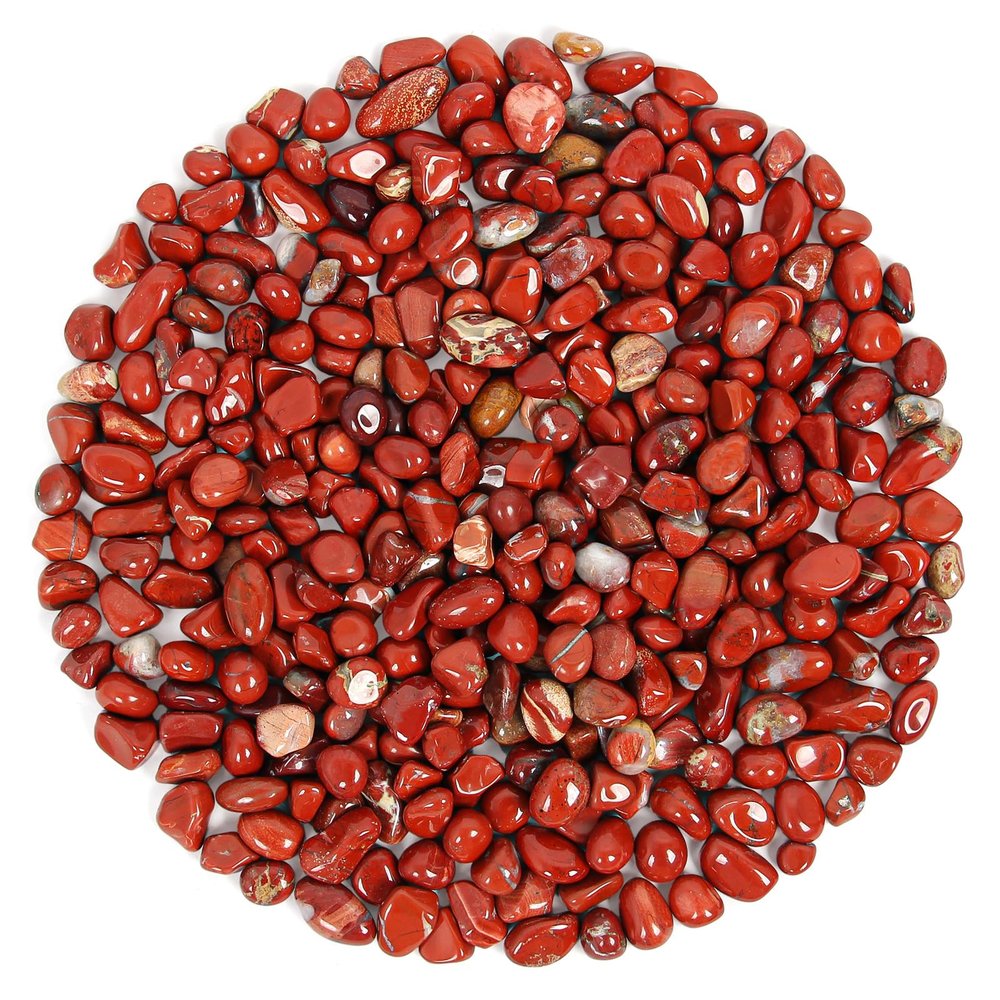Orientrea 1.1lb Natural Red Jasper Crystal Chips-Red Jasper Healing Crystals Chips, Crushed Crystal Gemstones for Crafts, Beautiful Package for Gift