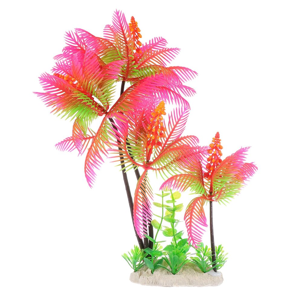 POPETPOP 1pc Fish Tank Landscaping Ornaments Plants Decor Mini Plants Faux Plants Faux Rock Plants Aquarium Decor Aquarium Plant Decor Models Pink Artificial Resin Fake Plant Small Coconut