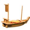 AIZYR Large Size 40-90cm/15-40 Wooden Sushi Tray Serving Boat Plate Sashimi Serving Platter for Restaurant or Catering Service,40cm/15.7in view 1