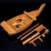 AIZYR Large Size 40-90cm/15-40 Wooden Sushi Tray Serving Boat Plate Sashimi Serving Platter for Restaurant or Catering Service,40cm/15.7in view 3