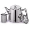 VeoHome Stainless Steel Tea Pot with Infuser - Keeps Heat Thanks to its Double Wall, Silver (0.5 Liter (17 oz)) view 1