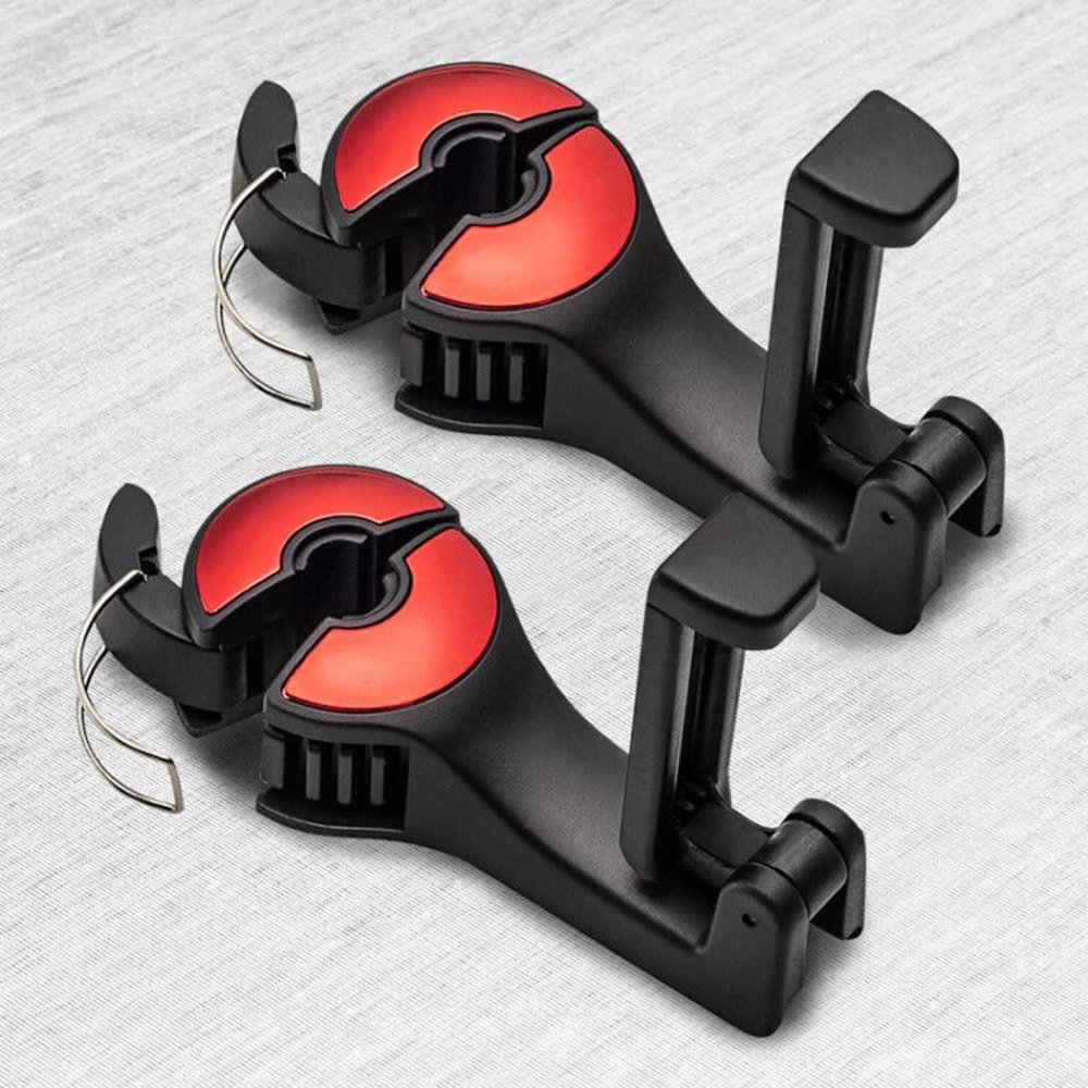GUANG-K 2PCS Car Headrest Hook, Automatic Headrest Wallet, Handbag Hanger, Suitable for Car General Seat Backrest Hidden Hook with Mobile Phone Holder(Size:12cm,Color:B)