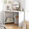 Tangkula White Corner Desk - 90 Degrees Triangle for Computer, Small Space, Bedroom, Makeup Vanity Desk with Storage Shelves & CPU Stand, Space Saving Writing Desk view 4