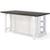 Pemberly Row 71.5" x 38" Farmhouse Wood Kitchen Island with Adjustable Shelves, Ample Storage Space, in White & Dark Brown Finish view 1