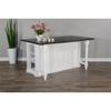 Pemberly Row 71.5" x 38" Farmhouse Wood Kitchen Island with Adjustable Shelves, Ample Storage Space, in White & Dark Brown Finish view 2