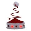 blinkee Silly Springy Red Christmas Tree Santa Hat with Flashing Snowflakes view 1
