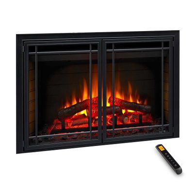 SimpliFire 30-Inch Built-in Electric Fireplace with Mission Door Front (SF-INS30-FT-MISSION-30)