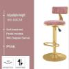 ZDXY Barstools Set of 2 Bar Stools Adjustable Swivel Bar Stools Modern Velvet Barstool Chairs with Back/Metal Base Contemporary Dining Padded Chairs for Kitchen Pub Bar Breakfast Dining Stools view 4