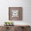 Melrose International Lattice Wood Wall Clock 29.5" SQ view 2