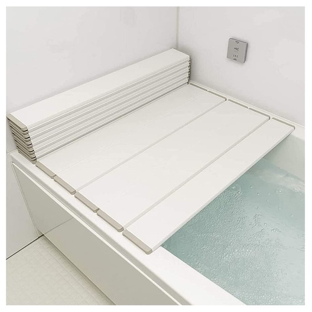 LYLFF Bathtub Cover Bath Board for Tub, Bathtub Insulation Cover 0.7cm White Bathtub Tray Anti-dust Folding Board Shutter Bath Insulation Board (Size : 165x70x0.7cm)
