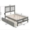 AFI, Tahoe Full Platform Bed with Matching Footboard, Twin Trundle, Grey view 2
