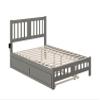 AFI, Tahoe Full Platform Bed with Matching Footboard, Twin Trundle, Grey view 3