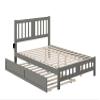 AFI, Tahoe Full Platform Bed with Matching Footboard, Twin Trundle, Grey view 4