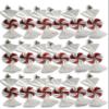 18 Piece Christmas Hanging White Candy Ornament with Iridescent Glitter Swirl Design view 1