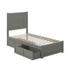AFI NoHo Twin Size Platform Bed with Footboard & Storage Drawers in Grey view 1