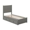 AFI NoHo Twin Size Platform Bed with Footboard & Storage Drawers in Grey view 4