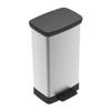 Curver Deco Bin 50 Liter Perfect for Household Use Indoor for Garbage Disposal, Black/Silver view 1