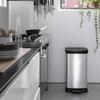 Curver Deco Bin 50 Liter Perfect for Household Use Indoor for Garbage Disposal, Black/Silver view 4