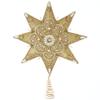 16-Inch 8-Point Pearl and Gold Shimmer Star Treetop view 1