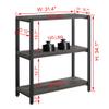 EXCEFUR Bookshelf and Bookcase, 3 Tier Vintage Shelf for Office, Rustic Wood and Metal Book Shelves, Grey view 2