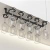 10 Slots 10 Cups Wine Glass Racks Shelf Metal Gold Under Cabinet Hanging Wine Champagne Glass Goblets Stemware Rack Holder, 50x18cm (Color : Black) view 1