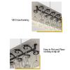 10 Slots 10 Cups Wine Glass Racks Shelf Metal Gold Under Cabinet Hanging Wine Champagne Glass Goblets Stemware Rack Holder, 50x18cm (Color : Black) view 2