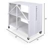 HOMES: Inside + Out Rolling Ridge Industrial 2 Shelves Metal Mobile Foldable 30 in. Bookcase with Wheels for Living Room, Bedroom, Home Office, White view 3