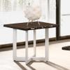 HOMES: Inside + Out Kennywood Modern Wood and Metal 22 in. Square End Table for Living Room, Bedroom, Oak and White view 3