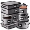STORAGEBUD China Storage Containers Hard Shell, 8 Piece Flatware & Utensil with Mug Storage, Wine Glass 4 Dish Platter Case, Padded Dinnerware Containers, (sb-hds-09) view 1