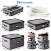 STORAGEBUD China Storage Containers Hard Shell, 8 Piece Flatware & Utensil with Mug Storage, Wine Glass 4 Dish Platter Case, Padded Dinnerware Containers, (sb-hds-09) view 2