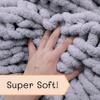 Adyrescia Chunky Knit Blanket Throw | 100% Hand Knit with Jumbo Chenille Yarn (60"x80", Lilac Gray) view 4
