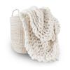 Adyrescia Chunky Knit Blanket Throw | 100% Hand Knit with Jumbo Chenille Yarn (60"x80", Cream White) view 1