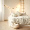 Adyrescia Chunky Knit Blanket Throw | 100% Hand Knit with Jumbo Chenille Yarn (60"x80", Cream White) view 2