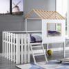HOMES: Inside + Out Kingsville Modern Wood Twin-Size Loft Bed for Bedroom, Kid Room, White and Yellow view 2