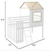 HOMES: Inside + Out Kingsville Modern Wood Twin-Size Loft Bed for Bedroom, Kid Room, White and Yellow view 3