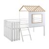 HOMES: Inside + Out Kingsville Modern Wood Twin-Size Loft Bed for Bedroom, Kid Room, White and Yellow view 4