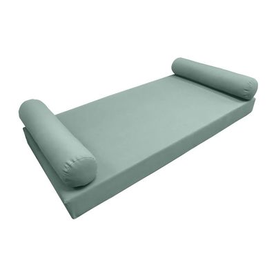 *Cover ONLY*-Style 5 Outdoor Daybed Mattress Bolster Pillow Slipcovers Knife Edge Twin -AD002