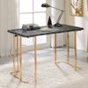 HOMES: Inside + Out Sevehills Modern Metal 48 in. Writing Desk with USB Port for Home Office, Black view 2