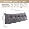 Activance Large Triangular Headboard Wedge Bed Rest Reading Pillow Backrest Positioning Support Bolster Cushion with Removable Cover (Grey, Queen: 59x8x20 Inches) view 2