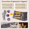 Activance Large Triangular Headboard Wedge Bed Rest Reading Pillow Backrest Positioning Support Bolster Cushion with Removable Cover (Grey, Queen: 59x8x20 Inches) view 4