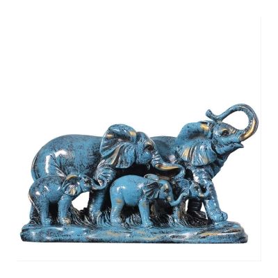 HongLianRiven Sculpture Tabletop Statue Lucky Elephant Art Sculpture Garden Statue Animal Jewelry Elephant Doll Resin Crafts Desktop Home Wedding Gift Decoration Figurines Collectibles