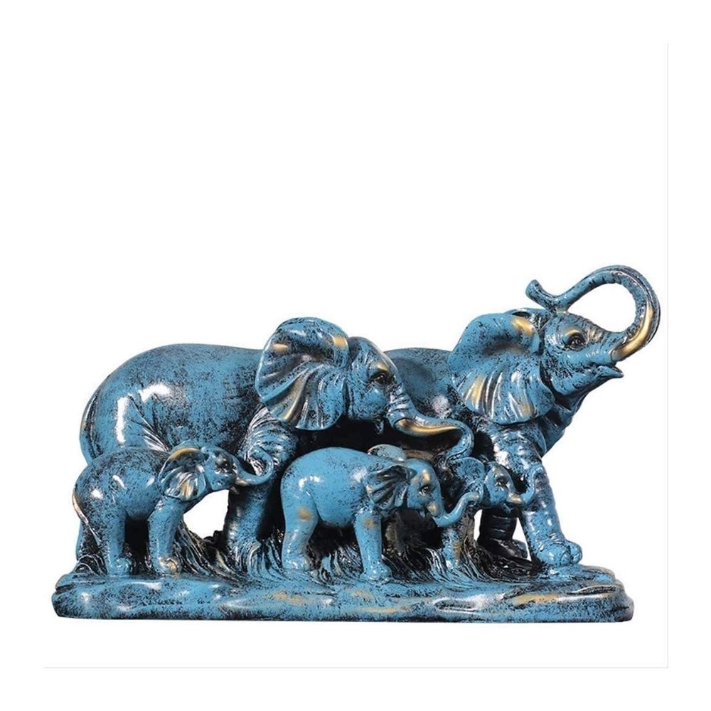 HongLianRiven Sculpture Tabletop Statue Lucky Elephant Art Sculpture Garden Statue Animal Jewelry Elephant Doll Resin Crafts Desktop Home Wedding Gift Decoration Figurines Collectibles