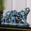 HongLianRiven Sculpture Tabletop Statue Lucky Elephant Art Sculpture Garden Statue Animal Jewelry Elephant Doll Resin Crafts Desktop Home Wedding Gift Decoration Figurines Collectibles view 3
